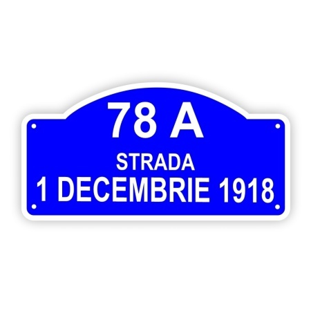 Placa Aluminiu 35x18 cm, atipica, personalizata cu numar de casa si strada - Img 2