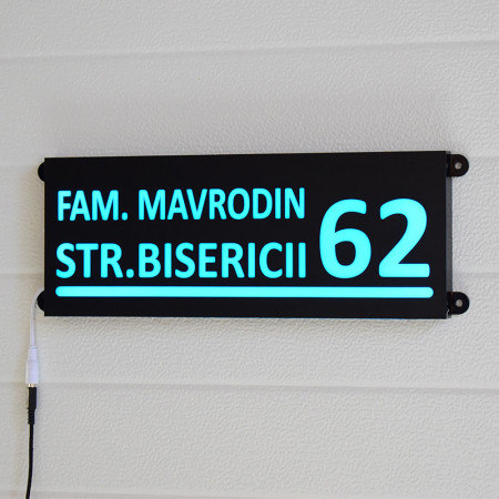 Placa luminoasa pentru curte sau casa cu nr si strada - Img 3