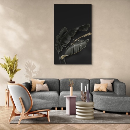 (GOLD077) Tablou Canvas Black & Gold