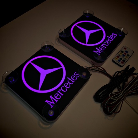 Set Embleme LED Interior MERCEDES – Modul Curcubeu, 15 Culori, 200 efecte dinamice, USB - Img 5