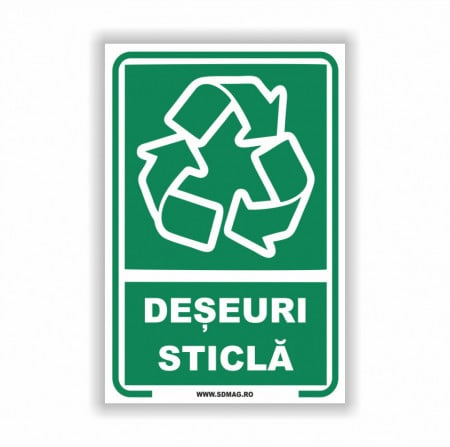 V264 Semn indicator, (deseuri sticla), tabla aluminiu, Autocolant sau PVC
