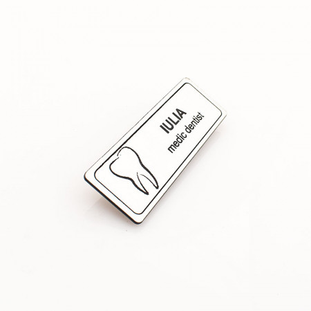 Ecuson Personalizat 2.4x7cm Cabinet Dentist cu sistem de prindere - Img 3