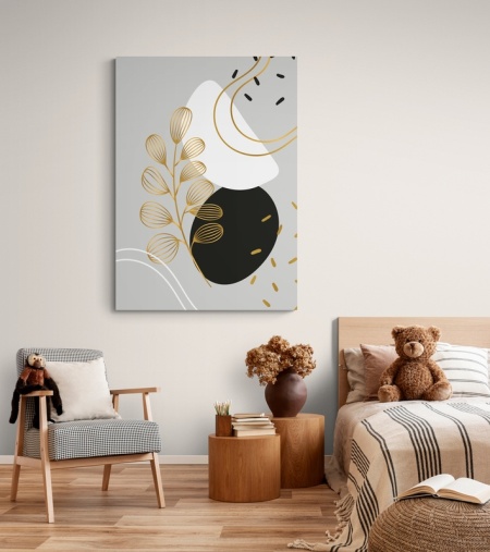 (GOLD095) Tablou Canvas Black & Gold