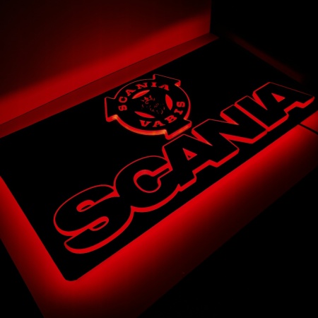 Placă Camion PREMIUM Scania Vabis 80×40 cm din Alcantara – Personalizabilă, Telecomandă Touch, Dimmer și Stabilizator de Tensiune - Img 2