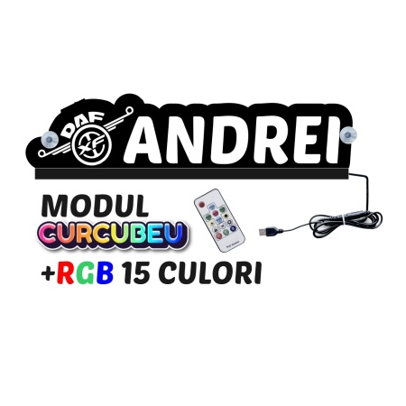 Placa Led Camion/Autoutilitara Contur-Rainbow (Curcubeu) +NUME