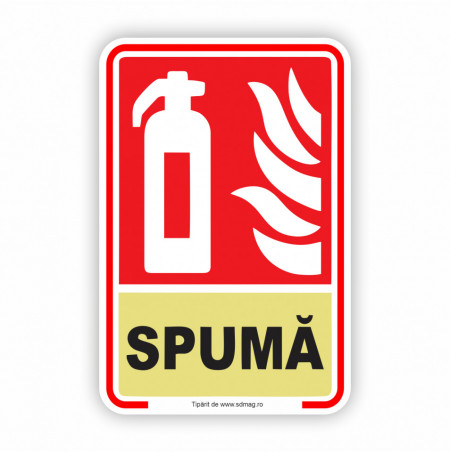 R235 Semn indicator, (STINGĂTOR SPUMĂ) Tabla aluminiu, Autocolant sau PVC