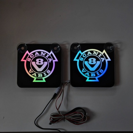 Set Embleme PLACI LED Dinamice, interior, SCANIA VABIS V8, 18x18 cm - Img 10