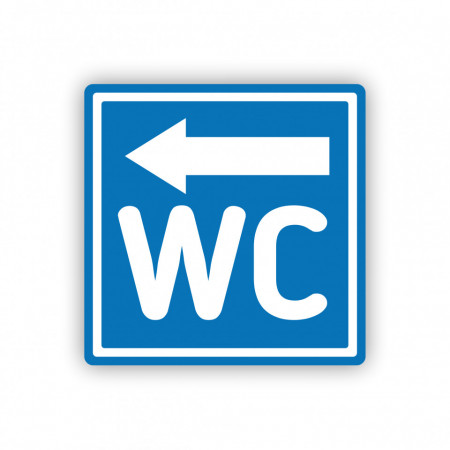 X288 Semn indicator, (WC sageata stanga), Autocolant sau PVC