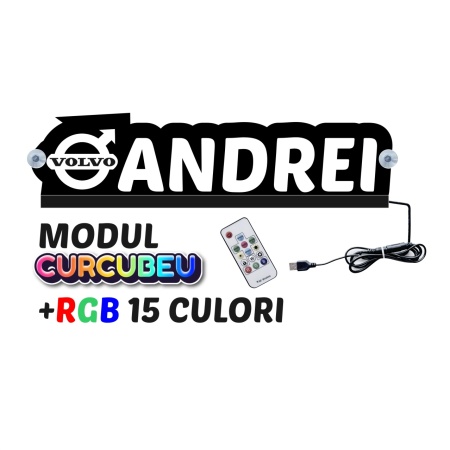 Placa Led Camion/Autoutilitara Contur-Rainbow (Curcubeu) VOLVO+NUME