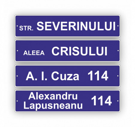 Placa Stradala personalizata 52x11 cm, Nume si Numar Strada - Img 2