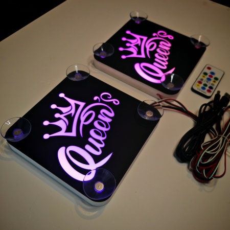 Set Embleme LED Interior QUEEN'S – Modul Curcubeu, 15 Culori, 200 efecte dinamice, USB - Img 5