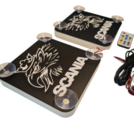 Set Embleme LED Interior SCANIA GRIFON – Modul Curcubeu, 15 Culori, 200 efecte dinamice, USB - Img 2