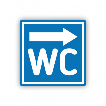 X287 Semn indicator, (WC sageata dreapta), Autocolant sau PVC