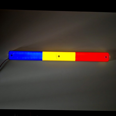 Bară LED Tricolor "Mândru Că Sunt Român" – 59x6cm, 12V sau 24V, Montaj Ventuze, Mufă Brichetă, Camion, Autoutilitara - Img 2