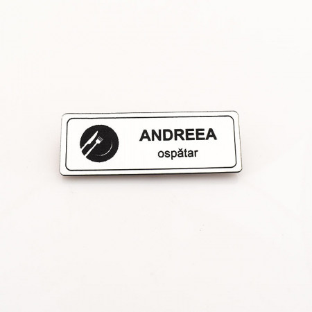 Ecuson Personalizat 2.4x7cm Restaurant, Terase cu sistem de prindere