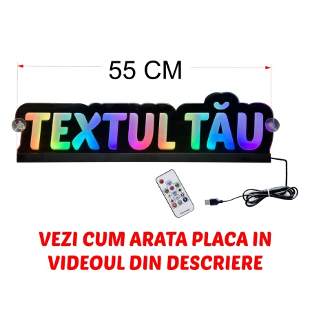 Placa Led Camion/Autoutilitara Contur-Rainbow (Curcubeu) CU NUMELE TAU - Img 2