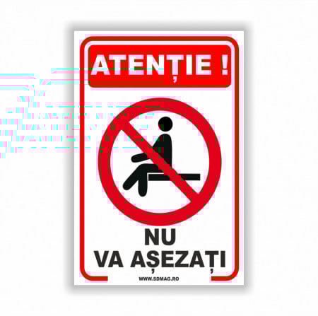 R221 Semn indicator, (atentie nu va asezati), Tabla aluminiu, Autocolant sau PVC