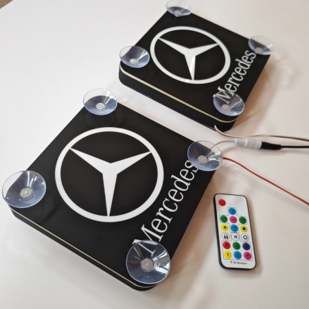 Set Embleme PLACI LED Dinamice, interior, Mercedes, 18x18 cm - Img 2