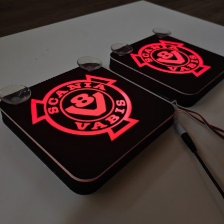 Set Embleme PLACI LED Dinamice, interior, SCANIA VABIS V8, 18x18 cm - Img 3