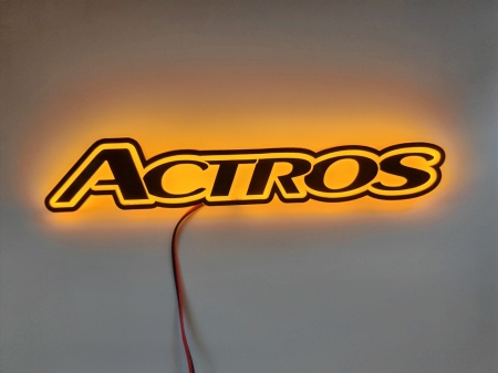 Sigla / Emblema Luminosa ACTROS, 40x7 cm, Lumina alba / galbena