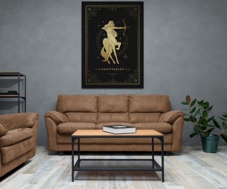 (GOLD0073) Tablou Canvas Black & Gold zodia segetator