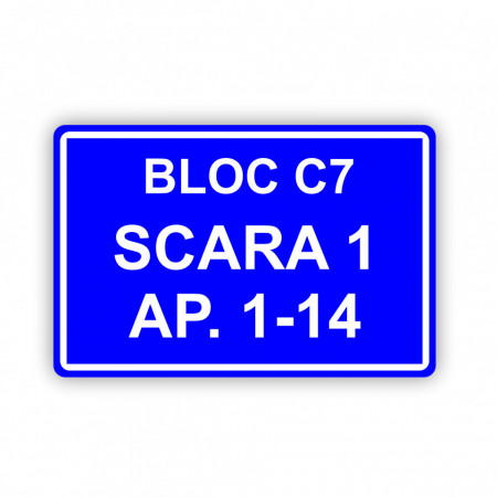 Placa Aluminiu, 20x30 cm personalizata cu bloc, scara, apartamente - Img 2