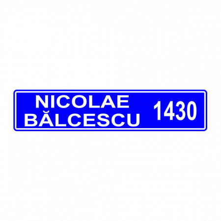 Placa Aluminiu, 52x11 cm, personalizata cu nume strada si numar stradal - Img 2