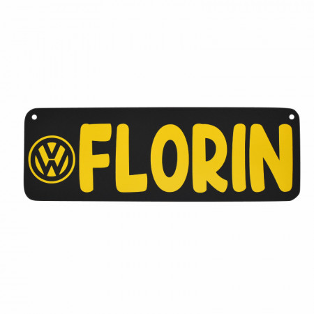 Placa auto personalizata cu numele tau + marca auto 30x10 cm - Img 2