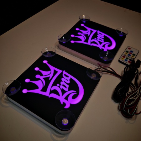 Set Embleme LED Interior KING – Modul Curcubeu, 15 Culori, 200 efecte dinamice, USB - Img 8