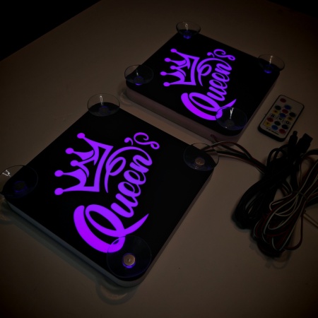 Set Embleme LED Interior QUEEN'S – Modul Curcubeu, 15 Culori, 200 efecte dinamice, USB - Img 9