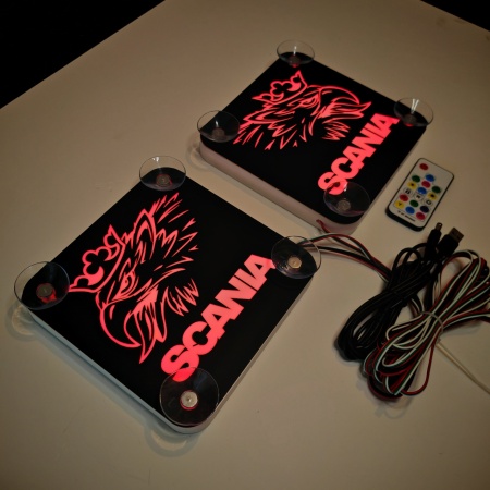 Set Embleme LED Interior SCANIA GRIFON – Modul Curcubeu, 15 Culori, 200 efecte dinamice, USB - Img 5