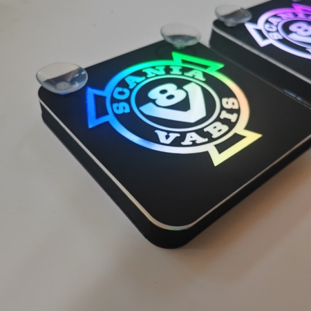 Set Embleme PLACI LED Dinamice, interior, SCANIA VABIS V8, 18x18 cm - Img 4