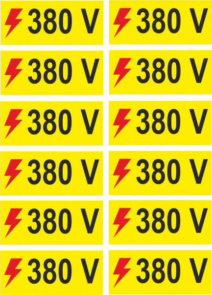 X278 Semn indicator, (Tensiune 380V), 12 buc pe set, Autocolant sau PVC
