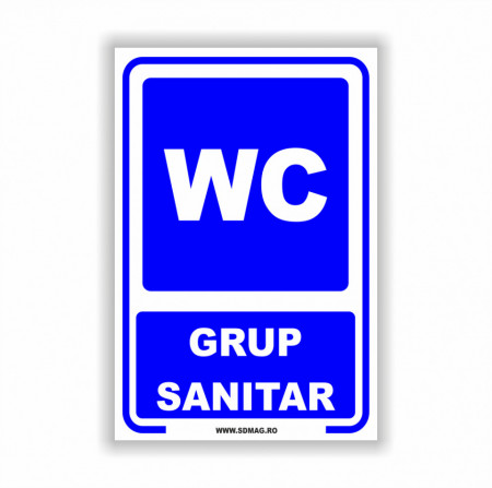 A151 Semn indicator, (wc grup sanitar), Tabla aluminiu, Autocolant sau PVC