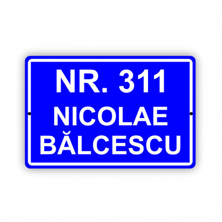 Placa Aluminiu, 20x30 cm personalizata cu numar si strada