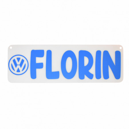 Placa auto personalizata cu numele tau + marca auto 30x10 cm - Img 3
