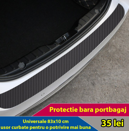 Protectie autocolanta carbon pentru portbagaj (83 x 10 cm) curbata