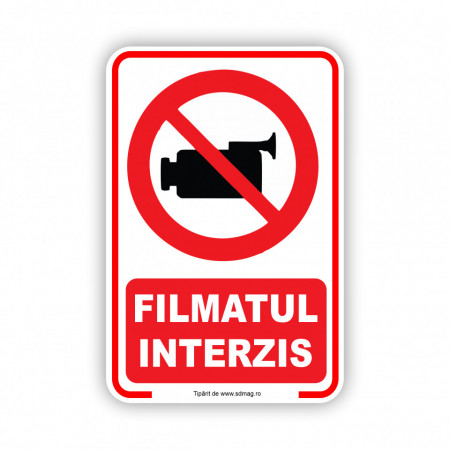 R210 Semn indicator, (filmatul interzis ), Tabla Aluminiu, Autocolant sau PVC
