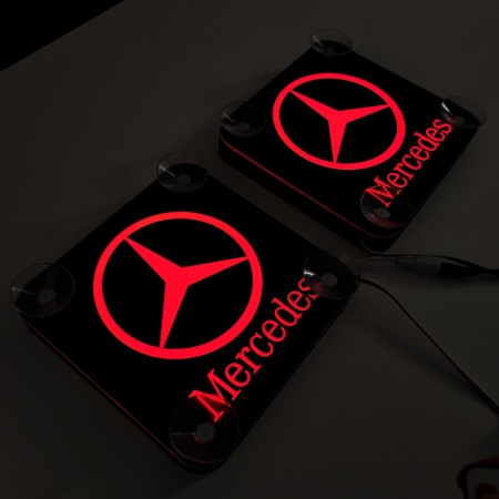 Set Embleme PLACI LED Dinamice, interior, Mercedes, 18x18 cm - Img 4