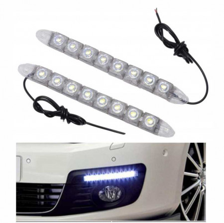 Set Lumini Auto 2 x 6 Led-uri DRL 12V - 8W - LUMINA DE ZI -