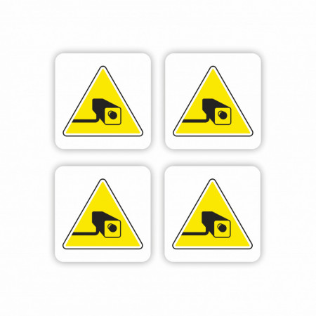 X295 Set 4 Stickere Autocolante 7x7 cm SUPRAVEGHERE VIDEO