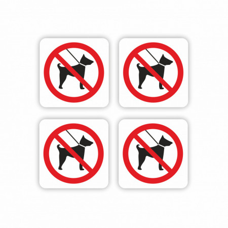 X315 Set 4 Stickere Autocolante 7x7 cm INTERZIS CU ANIMALE