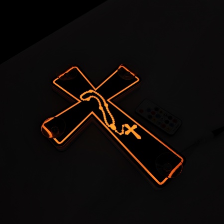 Cruce LED Parbriz, Contur, Lant Sacru și Efect Rainbow – 200+ Moduri Dinamice, 4 Ventuze, Telecomandă wireless - Img 2