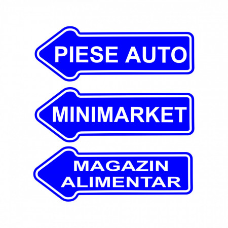 Placa Aluminiu, 58x20 cm, sageata spre stanga, personalizata - Img 2
