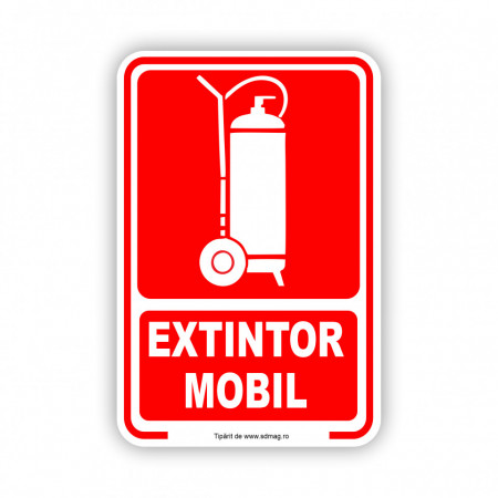 R240 Semn indicator, (extintor mobil ), Tabla Aluminiu, Autocolant sau PVC