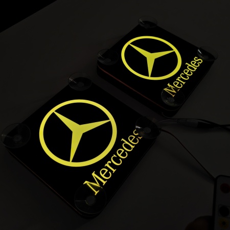 Set Embleme PLACI LED Dinamice, interior, Mercedes, 18x18 cm - Img 5