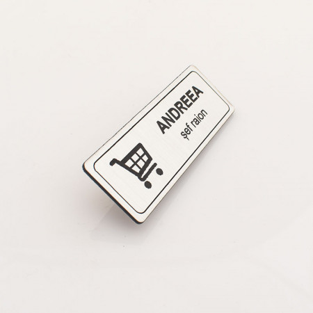Ecuson Personalizat 2.4x7cm Market cu sistem de prindere - Img 3
