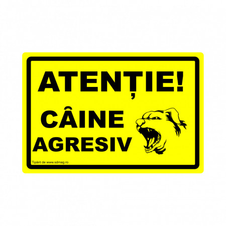 G139 Semn indicator, (atentie caine agresiv), Tabla Aluminiu, Autocolant sau PVC