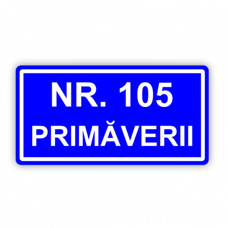 Placa Aluminiu, 35x18 cm personalizata cu numar si strada