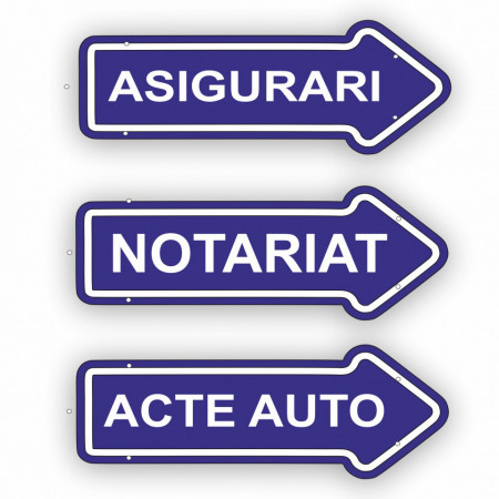 Placa Stradala personalizata 52x18 cm, Sageata informare spre dreapta - Img 2